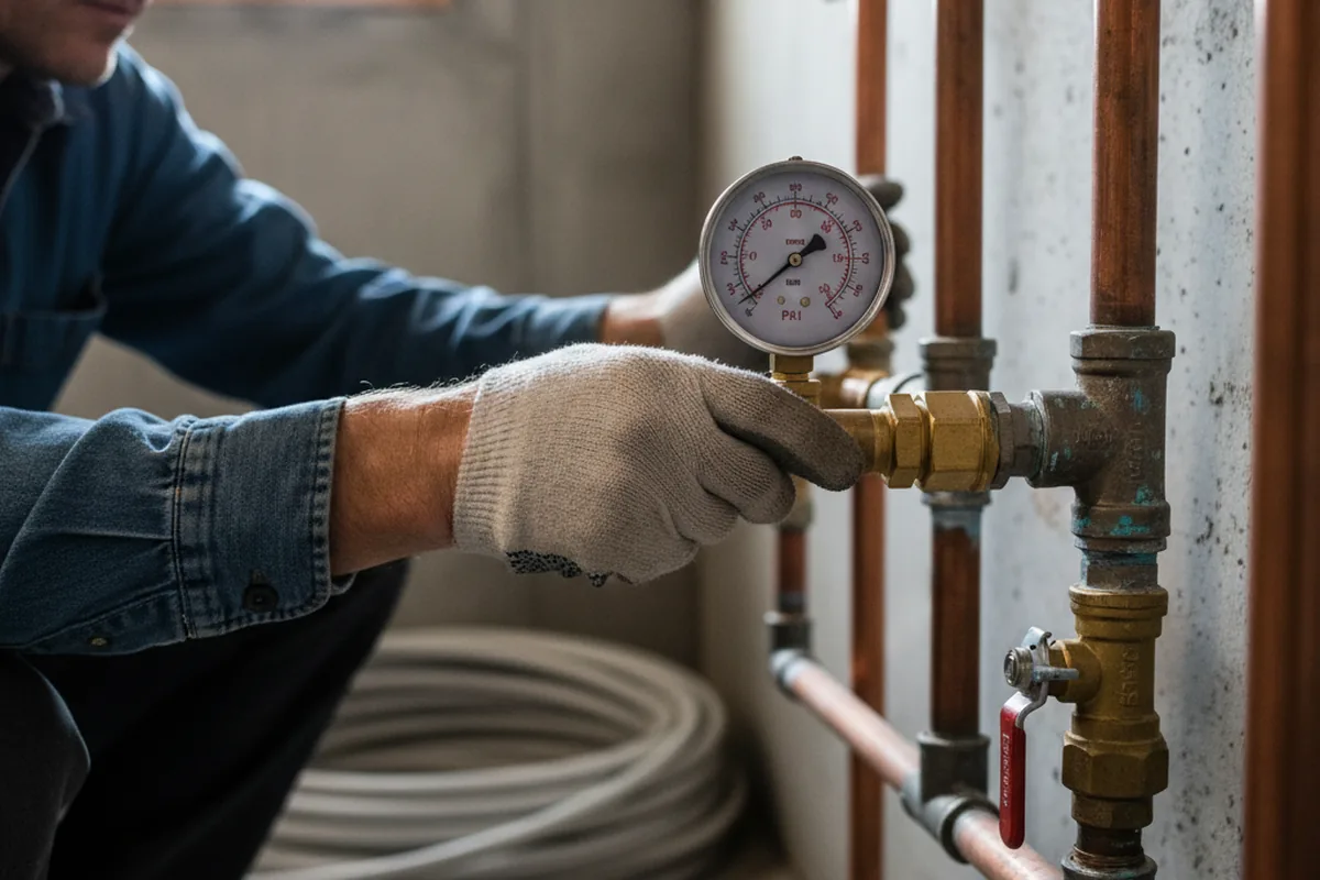Pressure testing a repaired line during Water Line Repair in Barataria